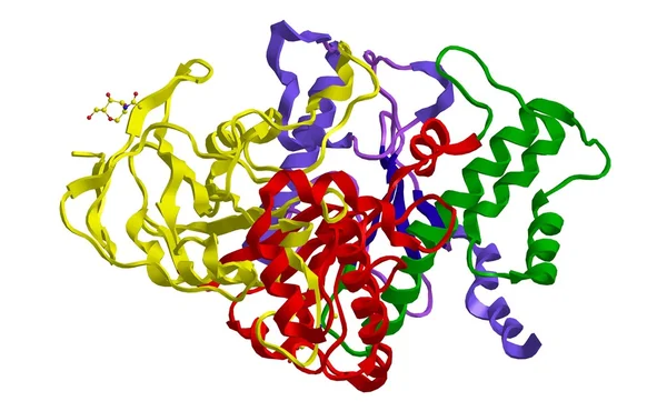 Молекулярная структура фермента холинэстеразы — стоковое фото