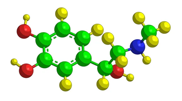 Molekularna struktura adrenaliny (epinefryny) — Zdjęcie stockowe