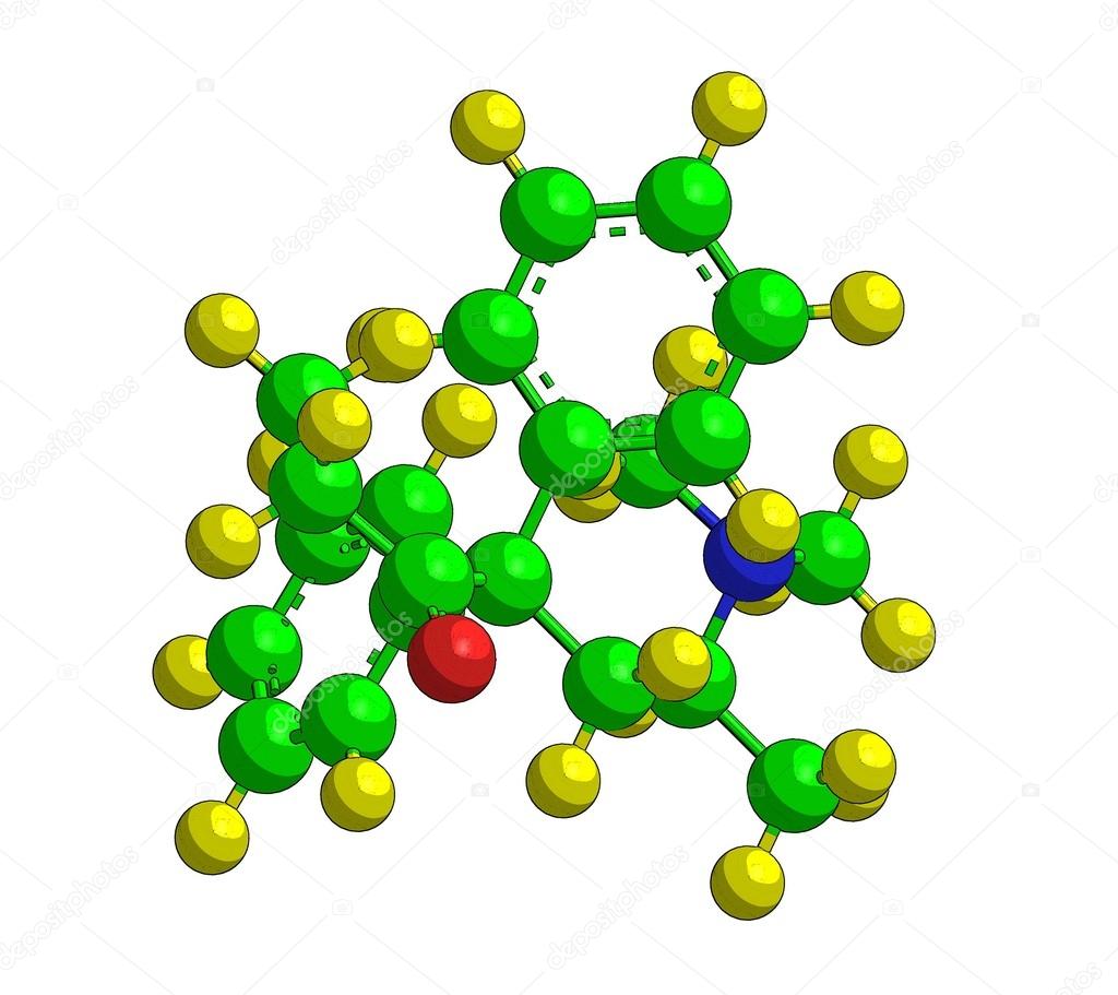 Molecular structure methadone (Dolophine)