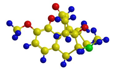 Oxycodone (Oxycontin) - molecular structure clipart