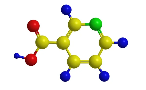 Estrutura molecular da niacina (vitamina B3 ) — Fotografia de Stock