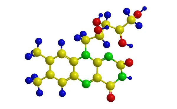 Estrutura molecular da vitamina B2 (riboflavina ) — Fotografia de Stock