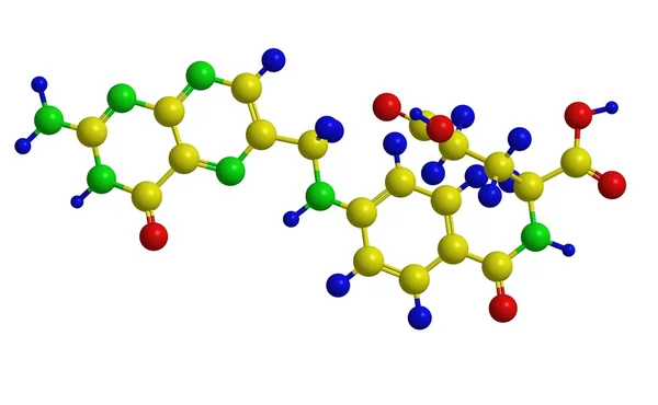 Estrutura molecular do ácido fólico (vitamina B9 ) — Fotografia de Stock