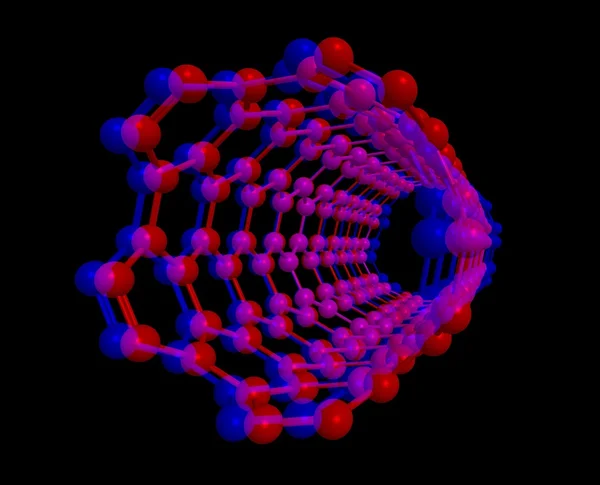 Estructura molecular del nanotubo — Foto de Stock