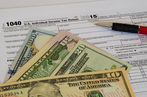 Formulario fiscal individual de EE.UU. 2015 documento — Foto de Stock