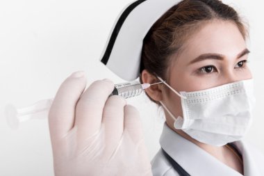 Genç çekici Asyalı hemşire