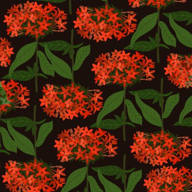 Siyah arkaplanda çiçekli illüstrasyon.