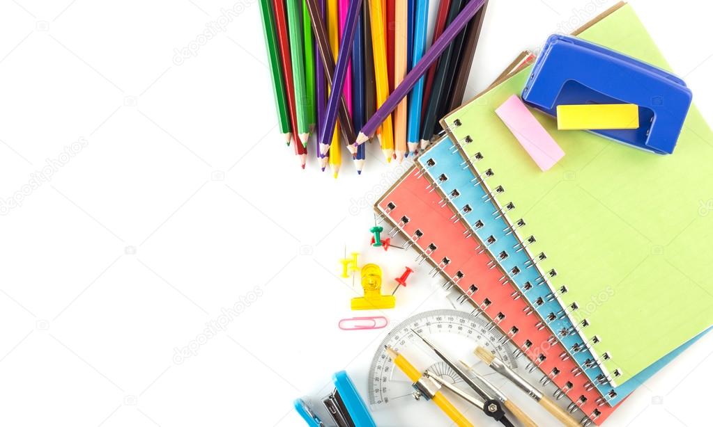 Top view stationery background  