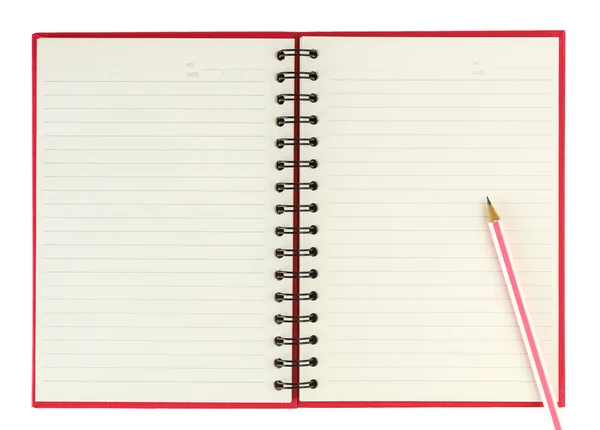 Quaderno rosa con matita — Foto Stock