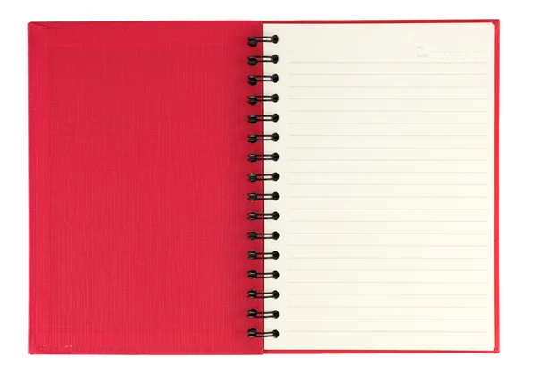 Notebook rosa aberto — Fotografia de Stock