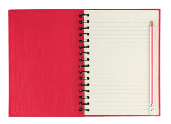 Pink notebook with pencil — Stock Photo, Image