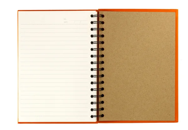 Aperto notebook isolato su bianco — Foto Stock