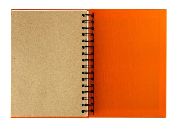 Caderno aberto isolado em branco — Fotografia de Stock