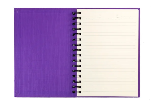 Caderno aberto isolado em branco — Fotografia de Stock