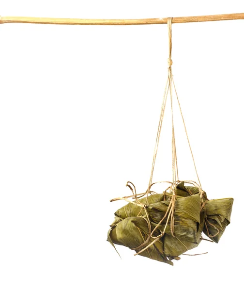 Zongzi - gnocco di riso appiccicoso su bianco — Foto Stock