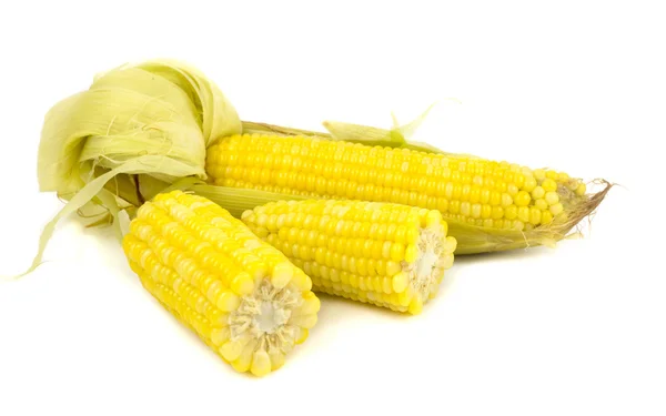 Heap of fresh corns on white background — Stock Photo, Image