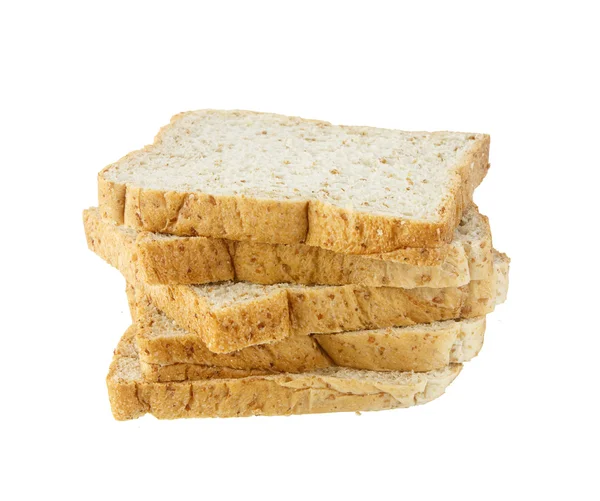 통 밀 곡물 빵 흰색 배경 — 스톡 사진