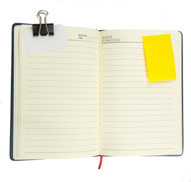 beyaz üzerine notepaper ile boş not defteri