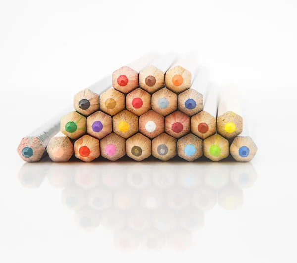 Heap of color pencil on whilte — Stock Photo, Image