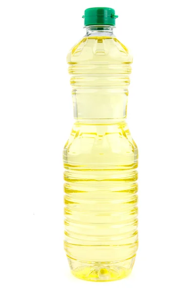 Óleo vegetal em garrafa de plástico — Fotografia de Stock