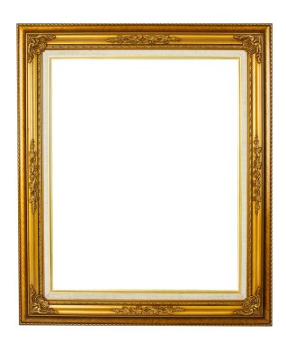izole altın resim çerçevesi