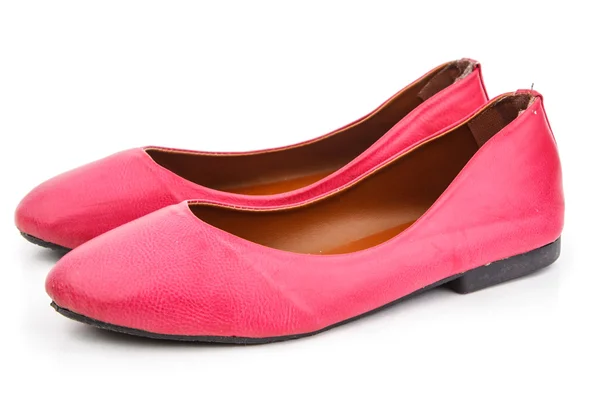 Un par de zapatos casuales rosados sobre fondo blanco — Foto de Stock
