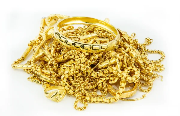 Many gold on white — Stock Photo, Image