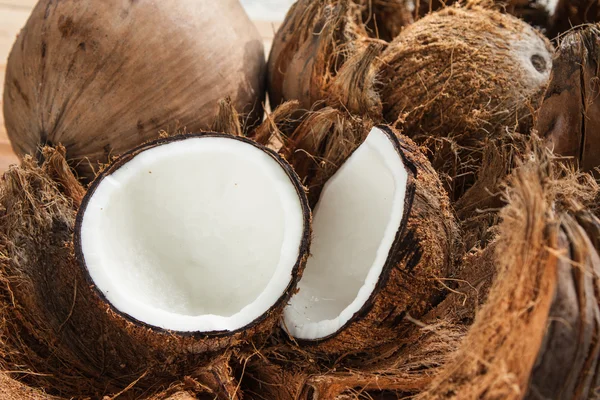 Gros plan sur la noix de coco fraîche — Photo