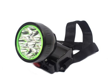 LED El feneri beyaz arkaplanda izole edildi