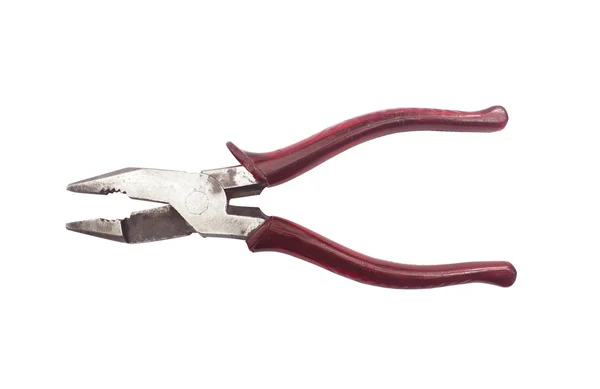 Pliers Piros Eszköz Elszigetelt Fehér Alapon — Stock Fotó