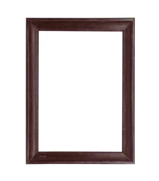 Wooden Picture Black Frame Isolated White Background — Stock Photo, Image