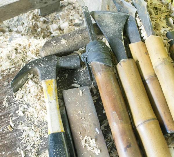 tools used with turning wood on a lathe.