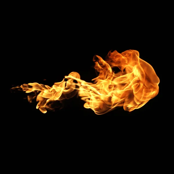 Fire Flames Collection Isolated Black Background — Stock Photo, Image