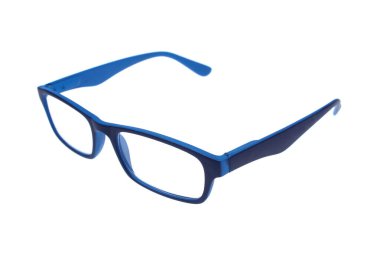 İzole edilmiş beyaz arkaplanda gözlük.