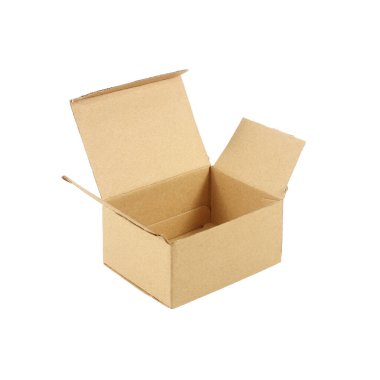 beyaz arkaplanda izole edilmiş karton kutu