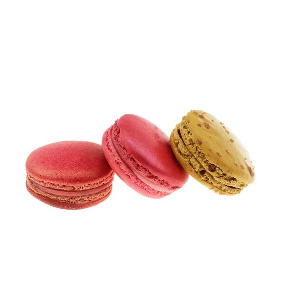 Saporito Macaron Colorato Sfondo Bianco — Foto Stock