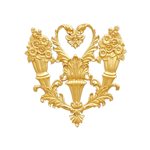 Dekorationselement Vintage Guld Blommönster — Stockfoto