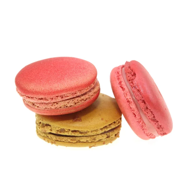 Saporito Macaron Colorato Sfondo Bianco — Foto Stock