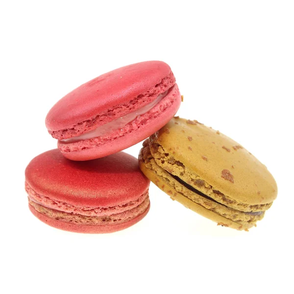 Saporito Macaron Colorato Sfondo Bianco — Foto Stock