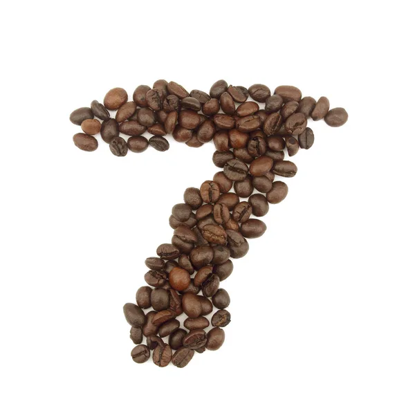Number Made Coffee Beans White Background — Stock Photo, Image