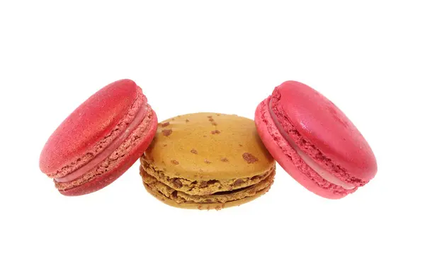 Saporito Macaron Colorato Sfondo Bianco — Foto Stock