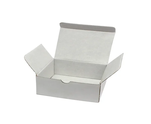 Blank opened cardboard box isolated on white background — Stock Photo, Image