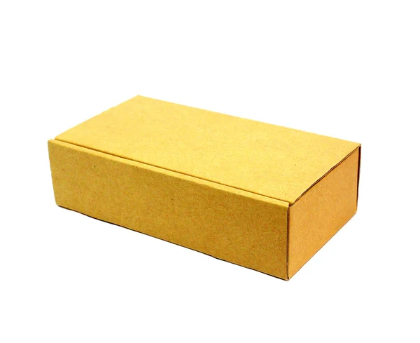 Kartonnen doos met geïsoleerde op wit — Stockfoto
