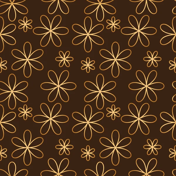 Patrón de flores sin costura de color dorado — Vector de stock