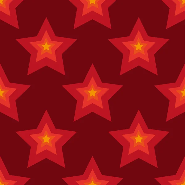 ベクターのシームレスな赤い星の背景 — ストックベクタ