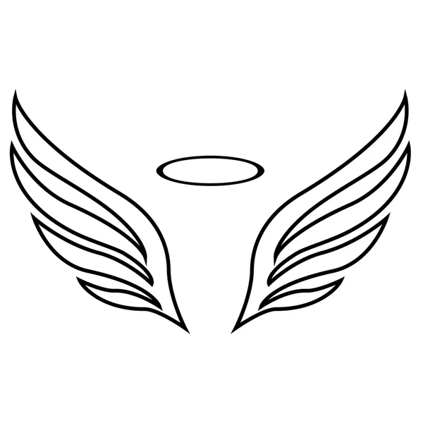 Vector sketch of angel wings — Stock Vector