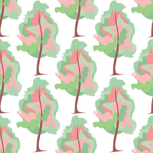 抽象艺术树无缝模式 — 图库矢量图片