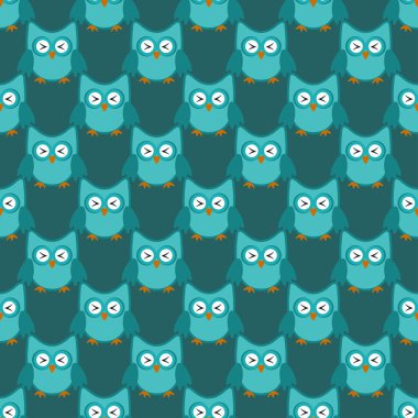 Baykuş stili sanat görünüşte yeşil renkler