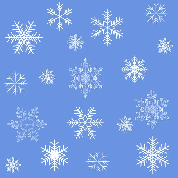 Patrón de fondo sin costuras copos de nieve azules — Vector de stock