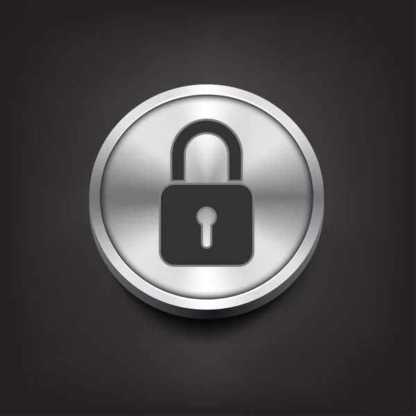 Gümüş düğme Tarih kapalı kilit simgesi